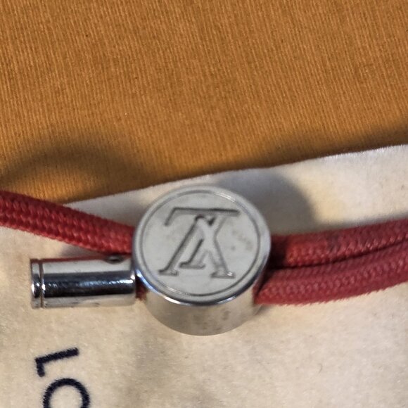 Louis Vuitton Adjustable Bracelet Space Lv M67418 Red W/ Cover & Box - Picture 2 of 9